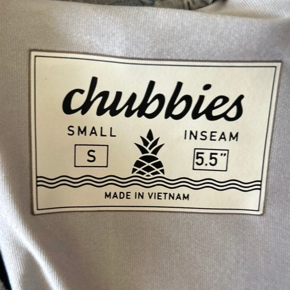 Chubbies Mens Everywear Shorts Grey 5.5 Inch Inseam Size Small Elastic‎ Waist
